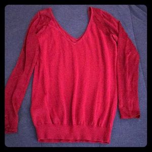 Mango mesh sleeved top